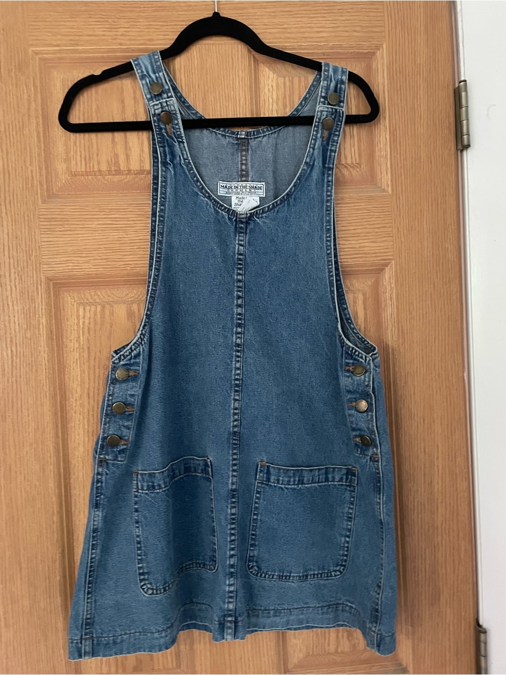 Vintage Denim Pinafore Dress - Blue